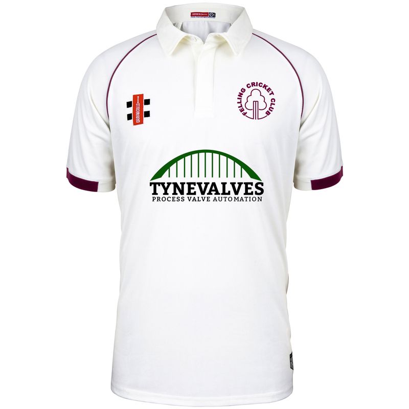 Felling Matrix V2 Maroon Trim Short Sleeve Cricket Shirt Felling Matrix V2 Maroon Trim Short Sleeve Cricket Shirt