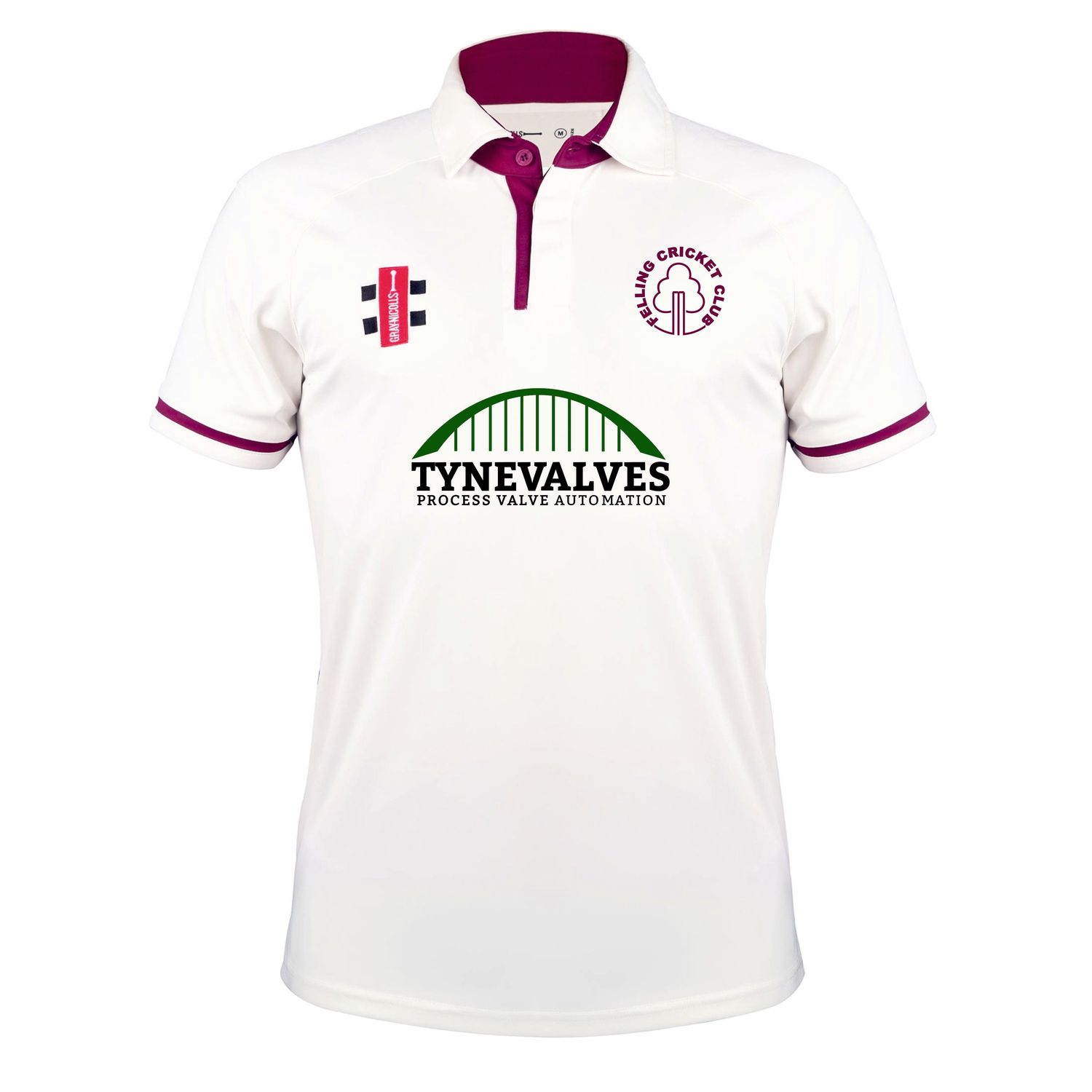 Felling Pro Performance Maroon Trim Short Sleeve Cricket Shirt Felling Pro Performance Maroon Trim Short Sleeve Cricket Shirt