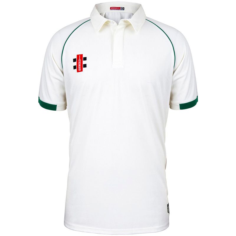 Gray Nicolls Matrix V2 Green Trim Short Sleeve Cricket Shirt Gray Nicolls Matrix V2 Green Trim Short Sleeve Cricket Shirt