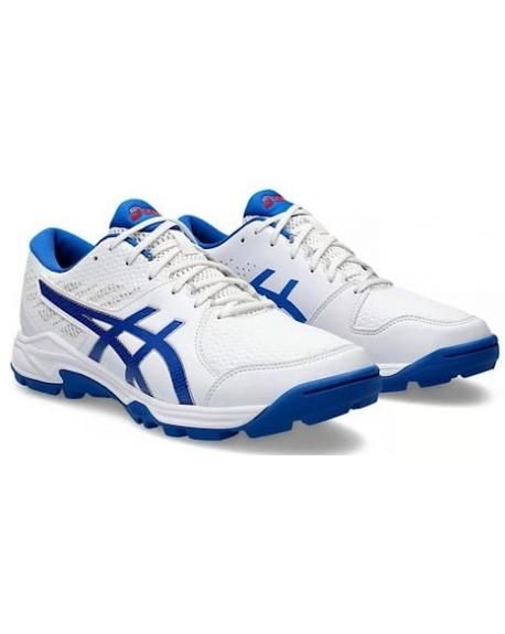 2025 Asics Unisex Peake 2 Rubber Sole Cricket Shoes - White / Blue 2025 Asics Unisex Peake 2 Rubber Sole Cricket Shoes - White / Blue
