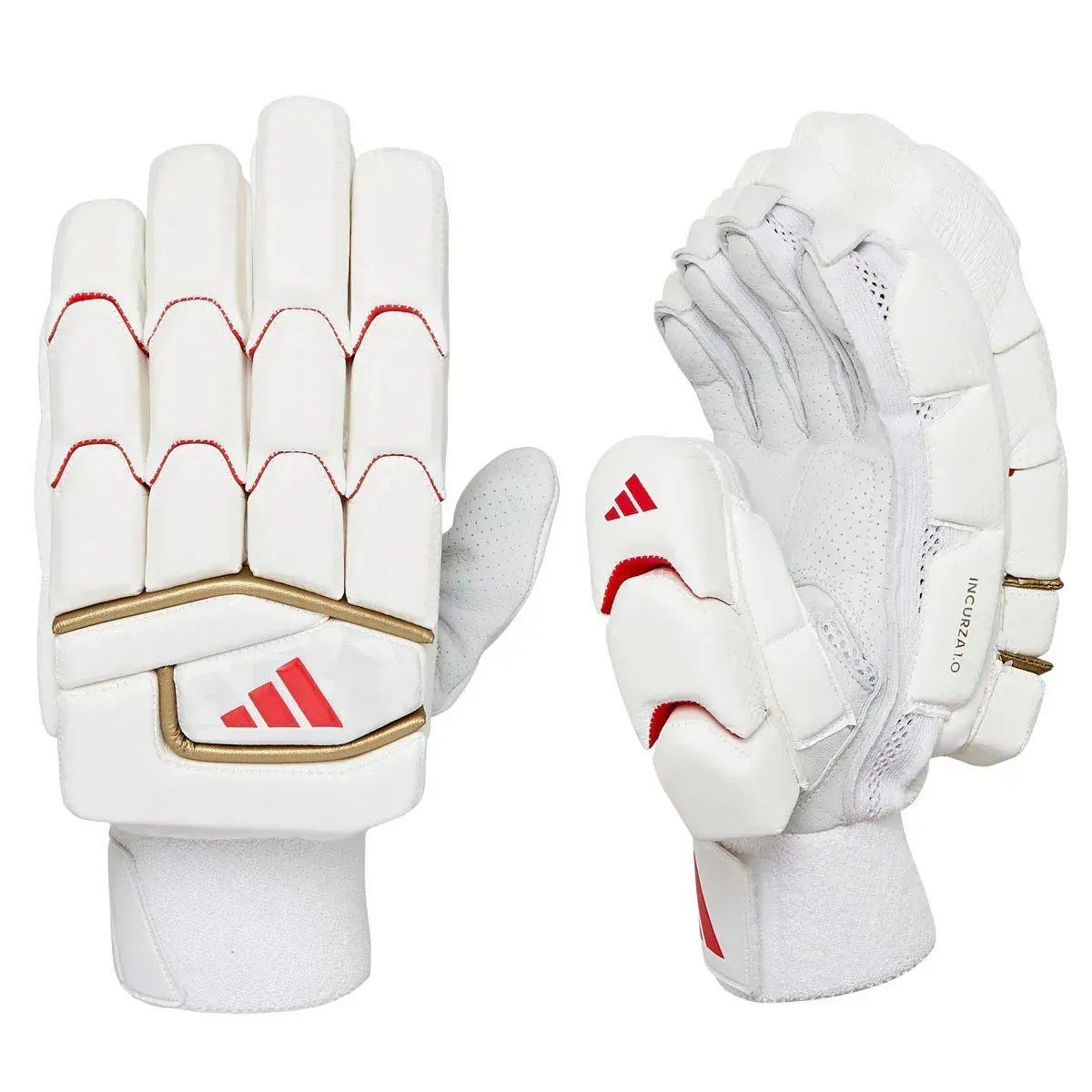 2025 adidas Incurza 1.0 White Red Batting Gloves