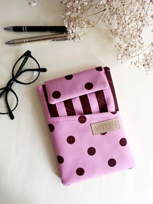 ETUI na czytnik RETRO różowe grochy i paski