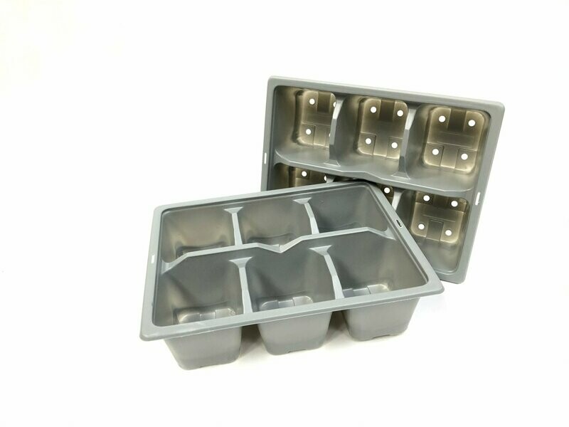 6 CELL SEEDLING TRAY CARBON BLACK FREE(Pack of 5)