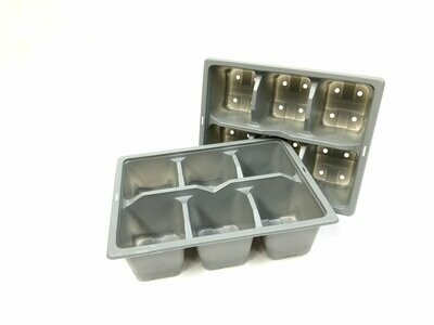 6 CELL SEEDLING TRAY CARBON BLACK FREE(Pack of 5)