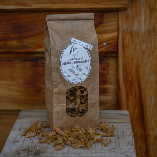 Emmentaler Bio Suisse UrDinkel - Krausenudeln mit Pilzen Emmentaler Bio Suisse UrDinkel - Krausenudeln mit Pilzen