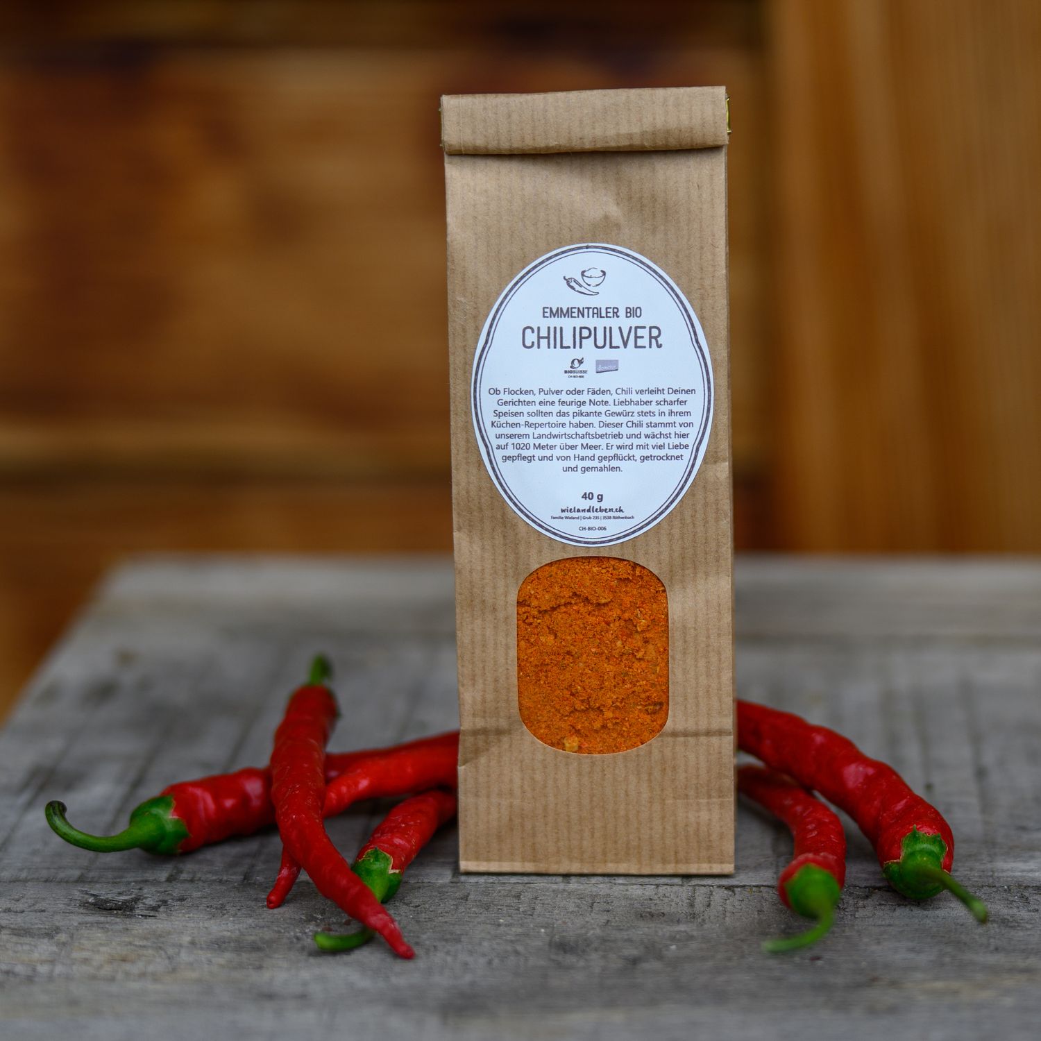 ​Emmentaler Bio Suisse Chili – gemahlen (20 g)