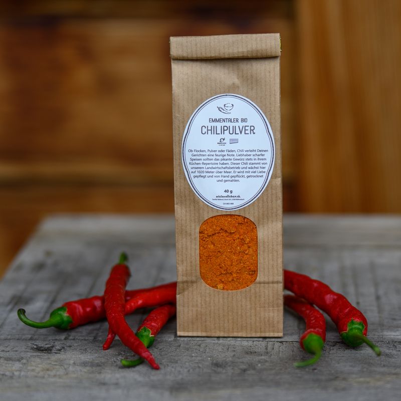 Emmentaler Bio Suisse Chili – gemahlen (20 g) Emmentaler Bio Suisse Chili – gemahlen (20 g)