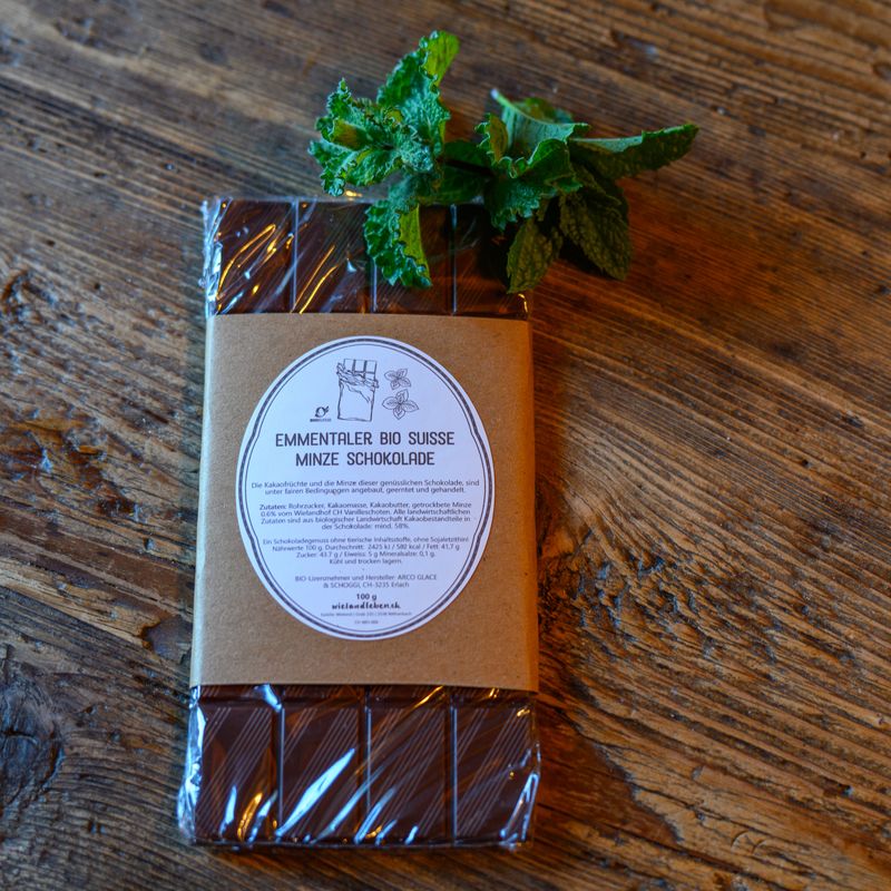 Emmentaler Bio Suisse Schokolade mit Pfefferminze 100 g
