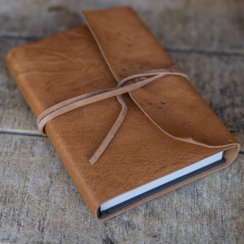 Bio Leder Notizbuch – wielandleben – klein A6