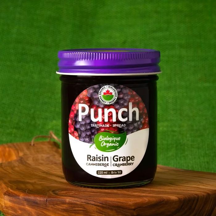 Tartinade de raisin et canneberge
