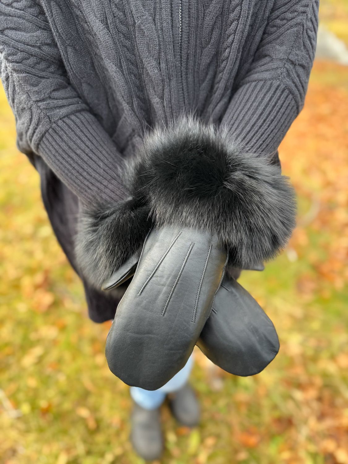 Leather Mittens 