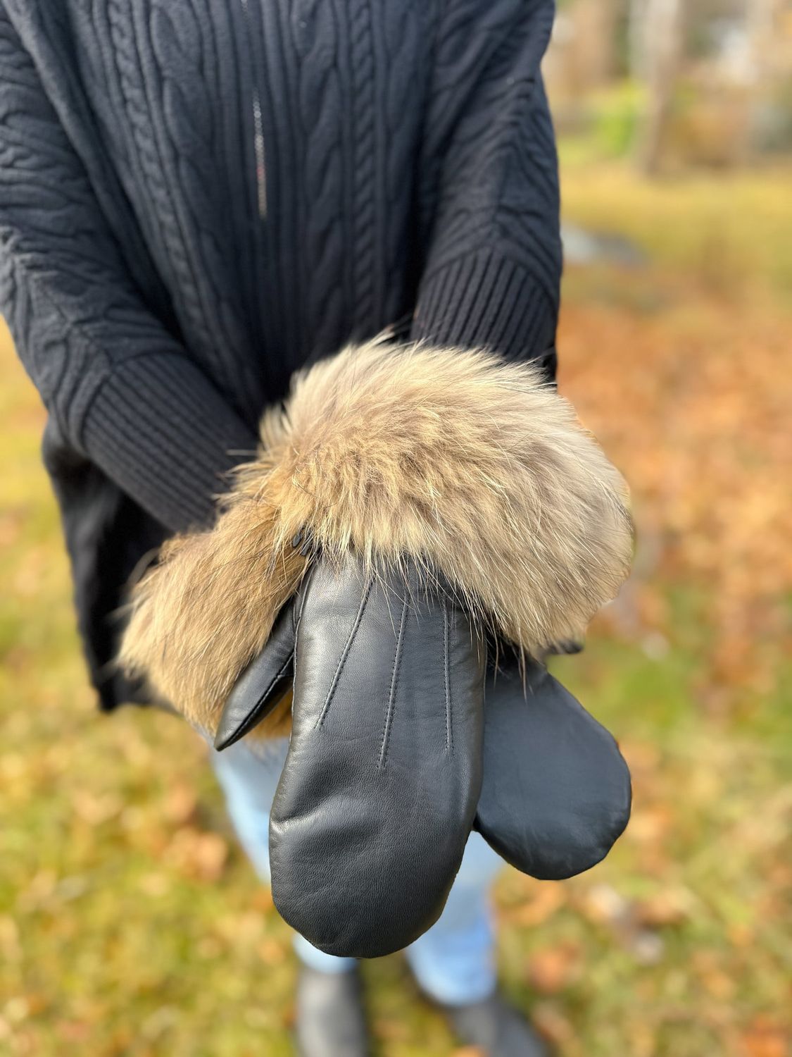 Leather Mittens 