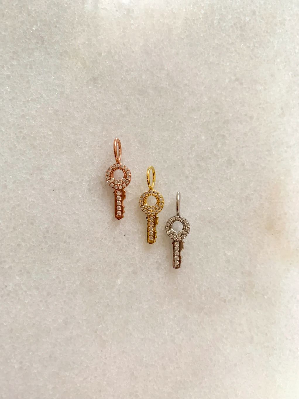 Diamond Key Charm 