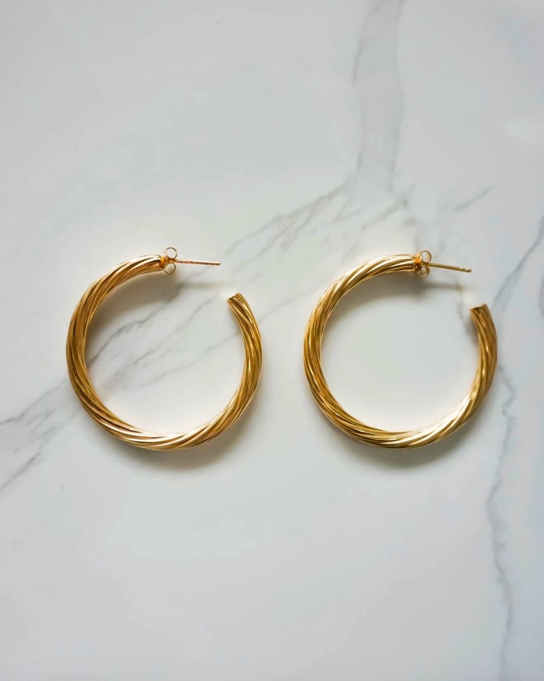 Candice Hoops, Color: 18K Yellow Gold Vermeil