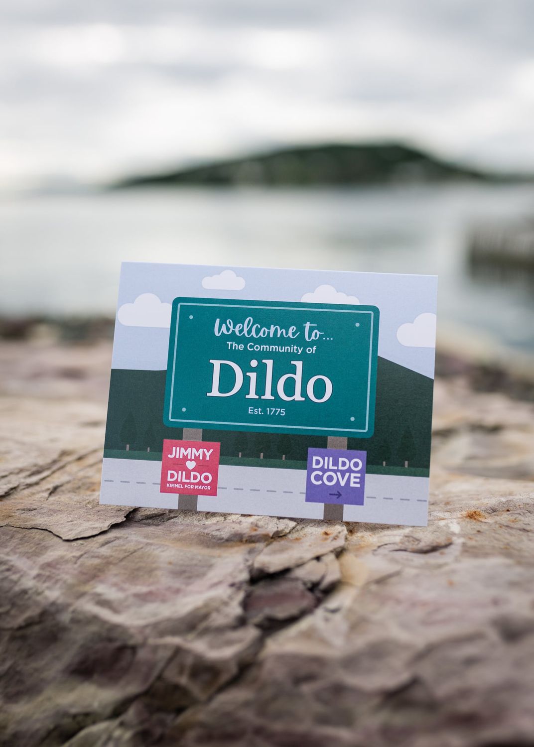 Dildo Card, Text: Welcome to Dildo