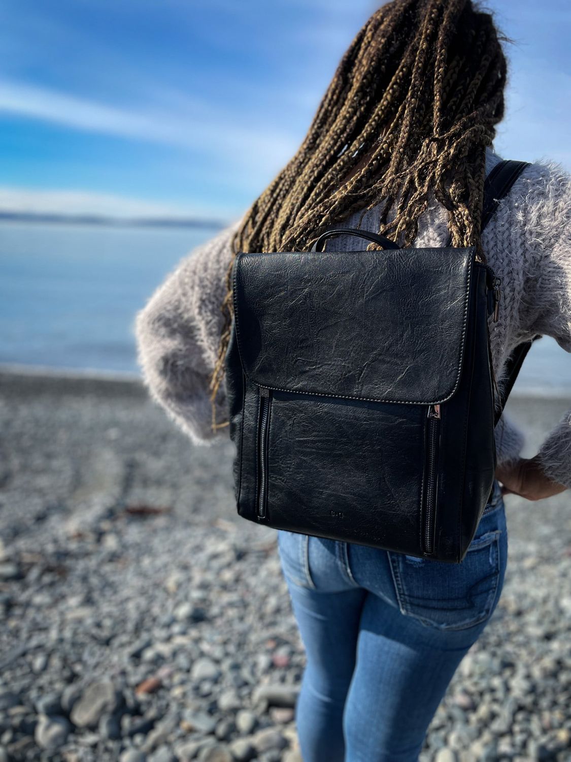 Camila Convertible Backpack, Color: Black
