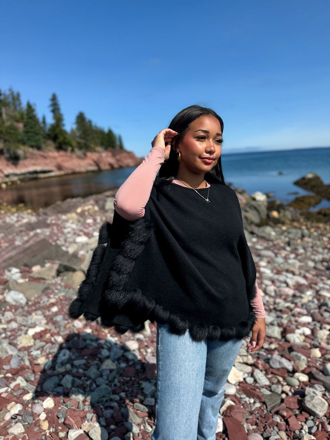 Capelet with Fox Trim