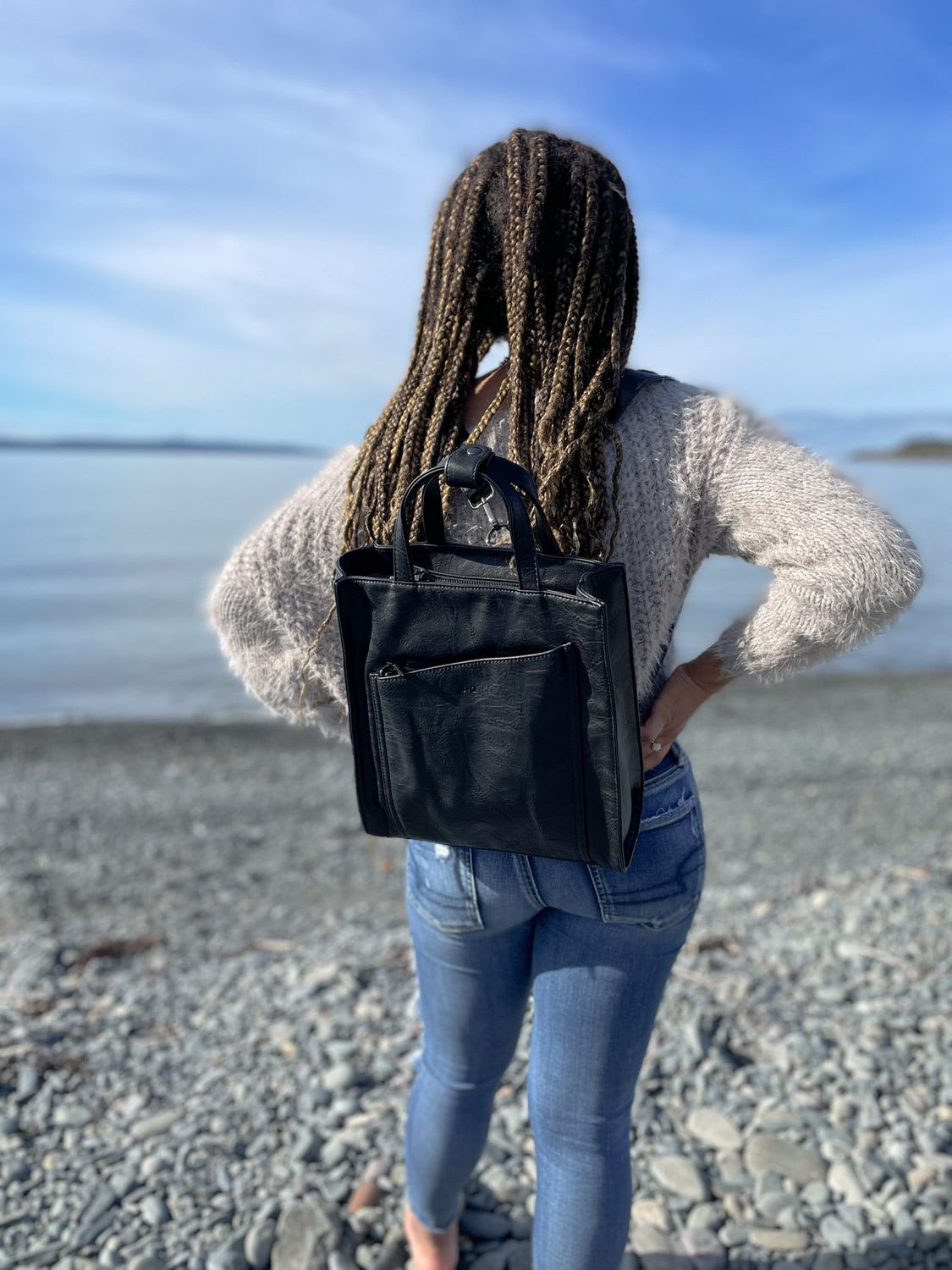 Cali Convertible Tote, Color: Black