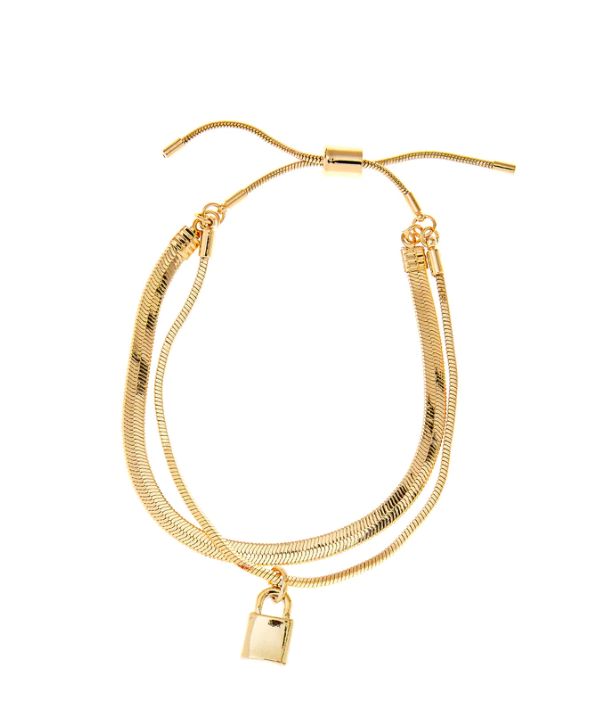 Lock Bracelet, Color: Gold