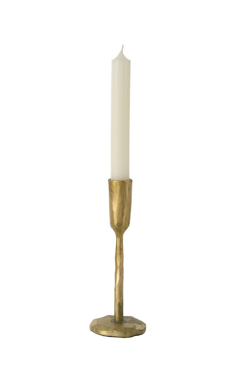 Gold Luna Forged Candlestick