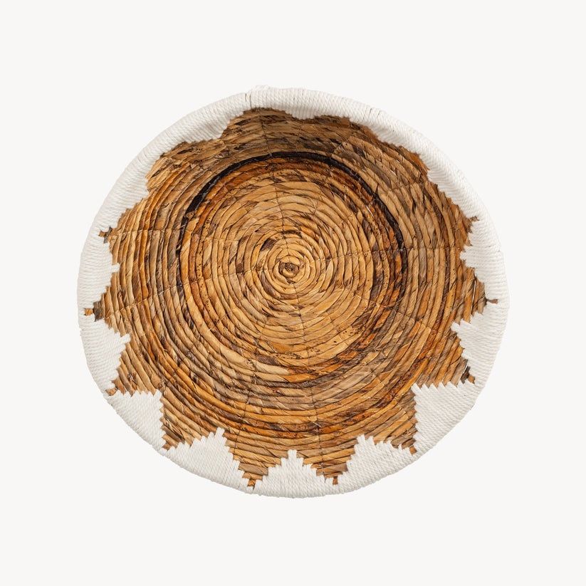Rounded Wall Basket , Color: White Natural