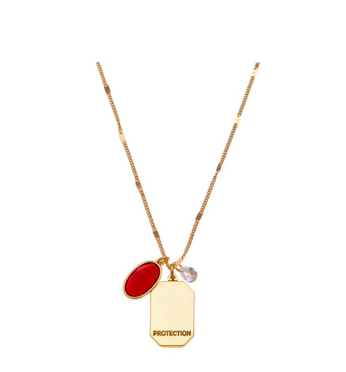Gold Birthstone Necklace, Color: January