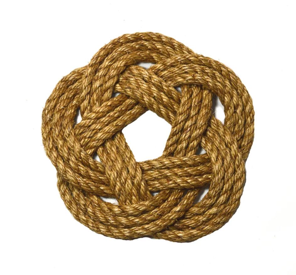 Handcrafted Nautical Rope Trivet, Color: Sisal (light)