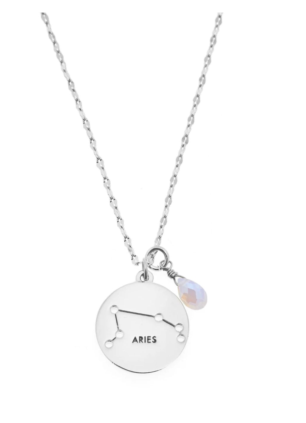 Stargazer Zodiac Necklace, Color: Silver, Text: ARIES