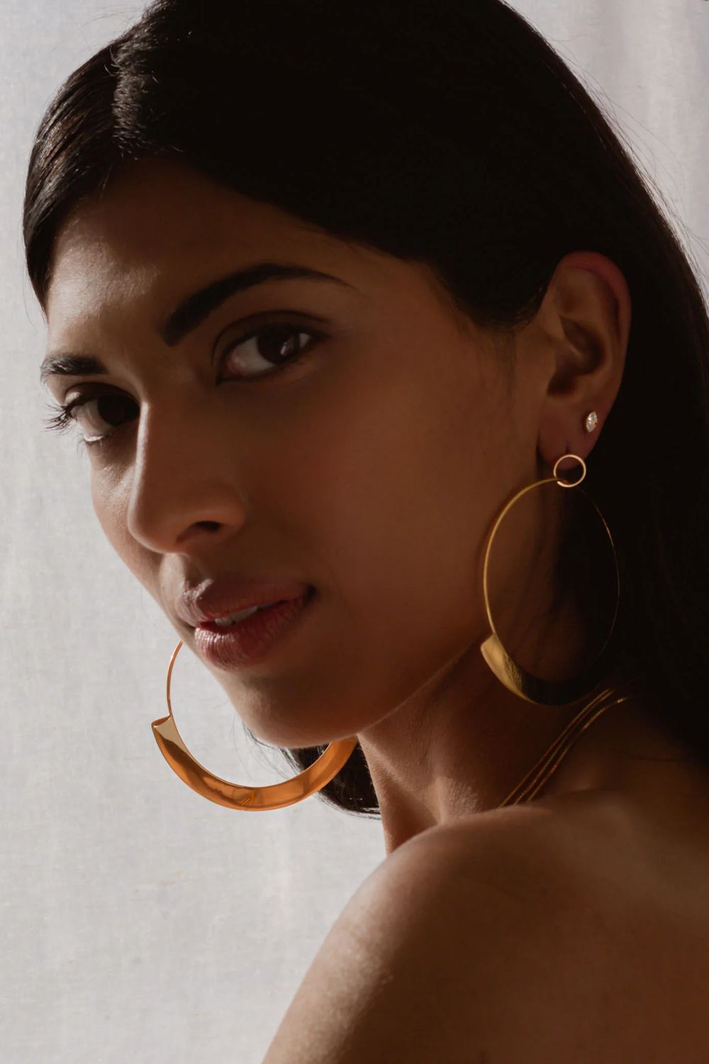 Empress Hoops , Color: Gold