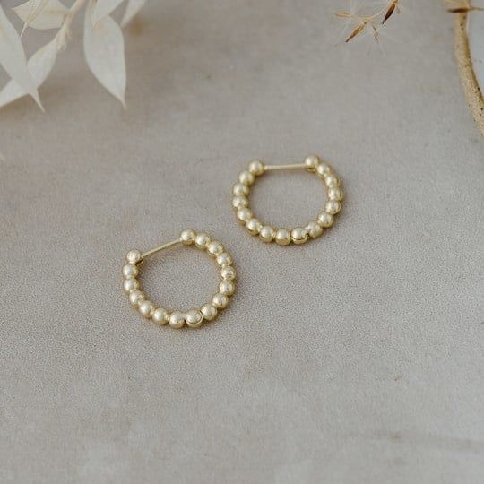 Pinpoint Hoops, Color: Gold