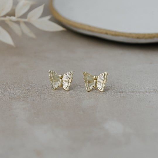 Mariposa Studs, Color: Gold