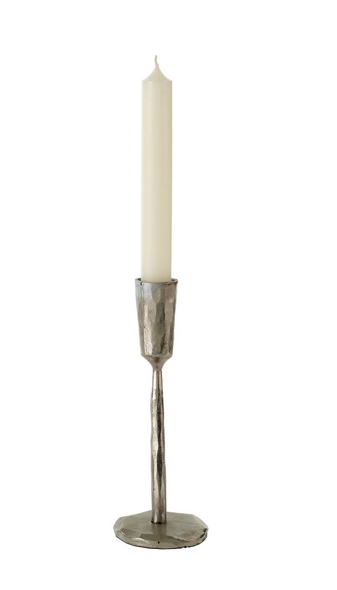 Silver Luna Forged Candlestick