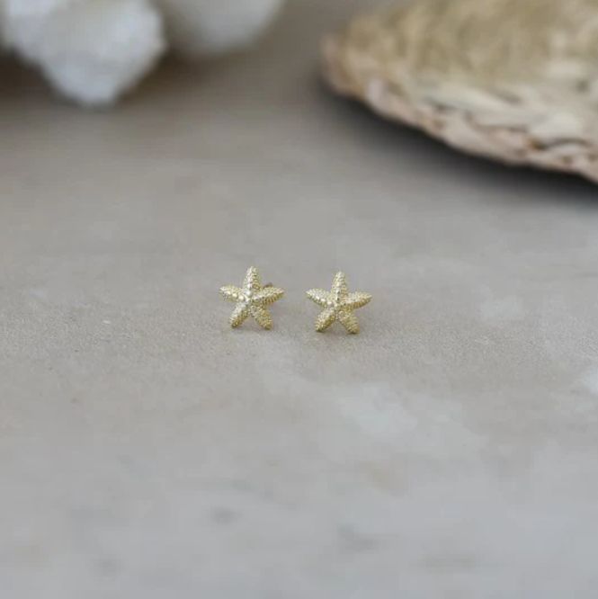 Baby Starfish Studs, Color: Gold