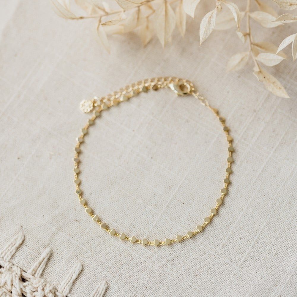 Heart Anklet, Color: Gold