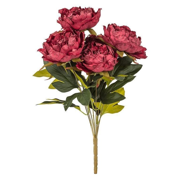 Open Peony Bouquet, Color: Burgundy
