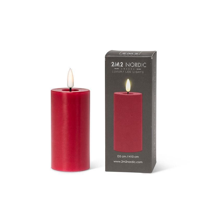 Red LED Pillar Candle, Size: 2x4"H