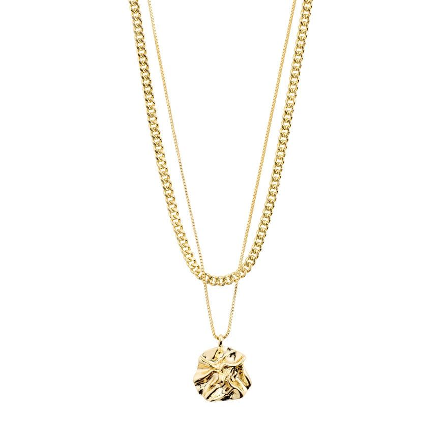 Willpower Curb Chain &amp; Coin Necklace, Color: Gold-Plated