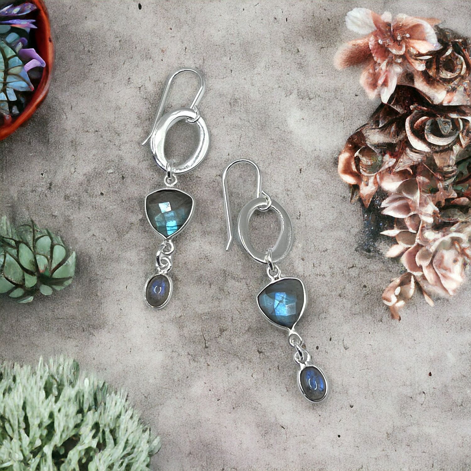 Trixie Earrings , Color: Labradorite