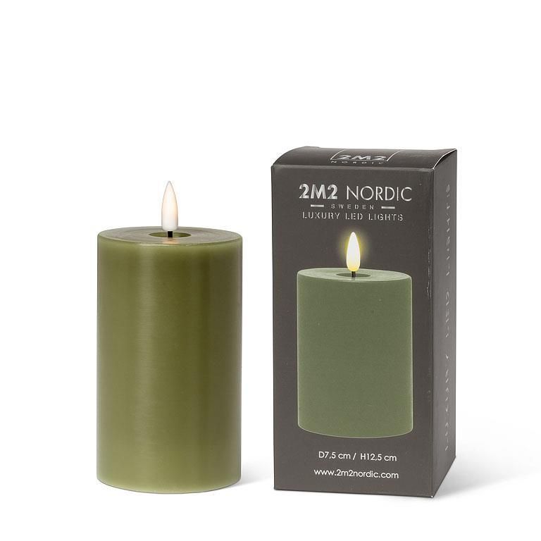 Green LED Pillar Candle
