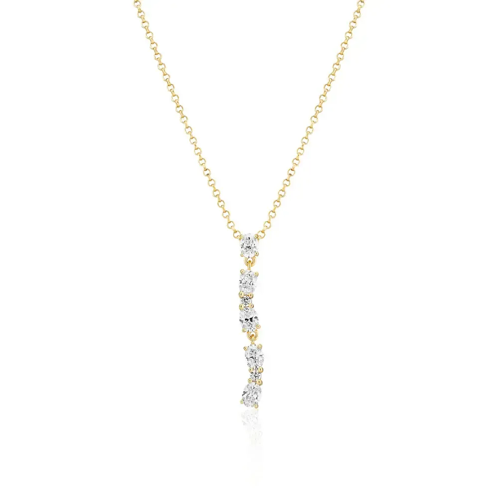 Ovale Lungo Necklace, Color: 18k Gold Plated