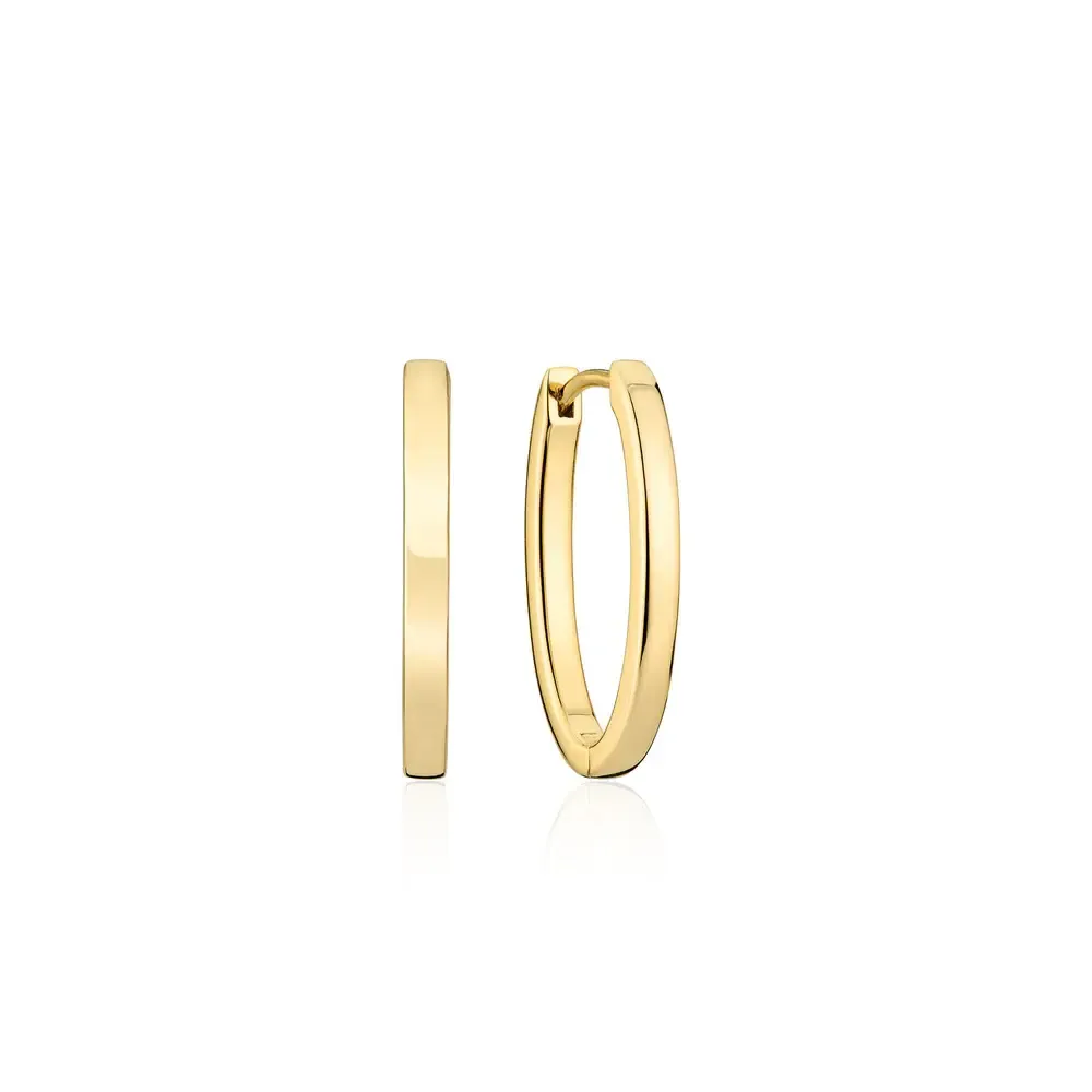 Ellisse Pianura Earrings , Color: 18k Gold Plated