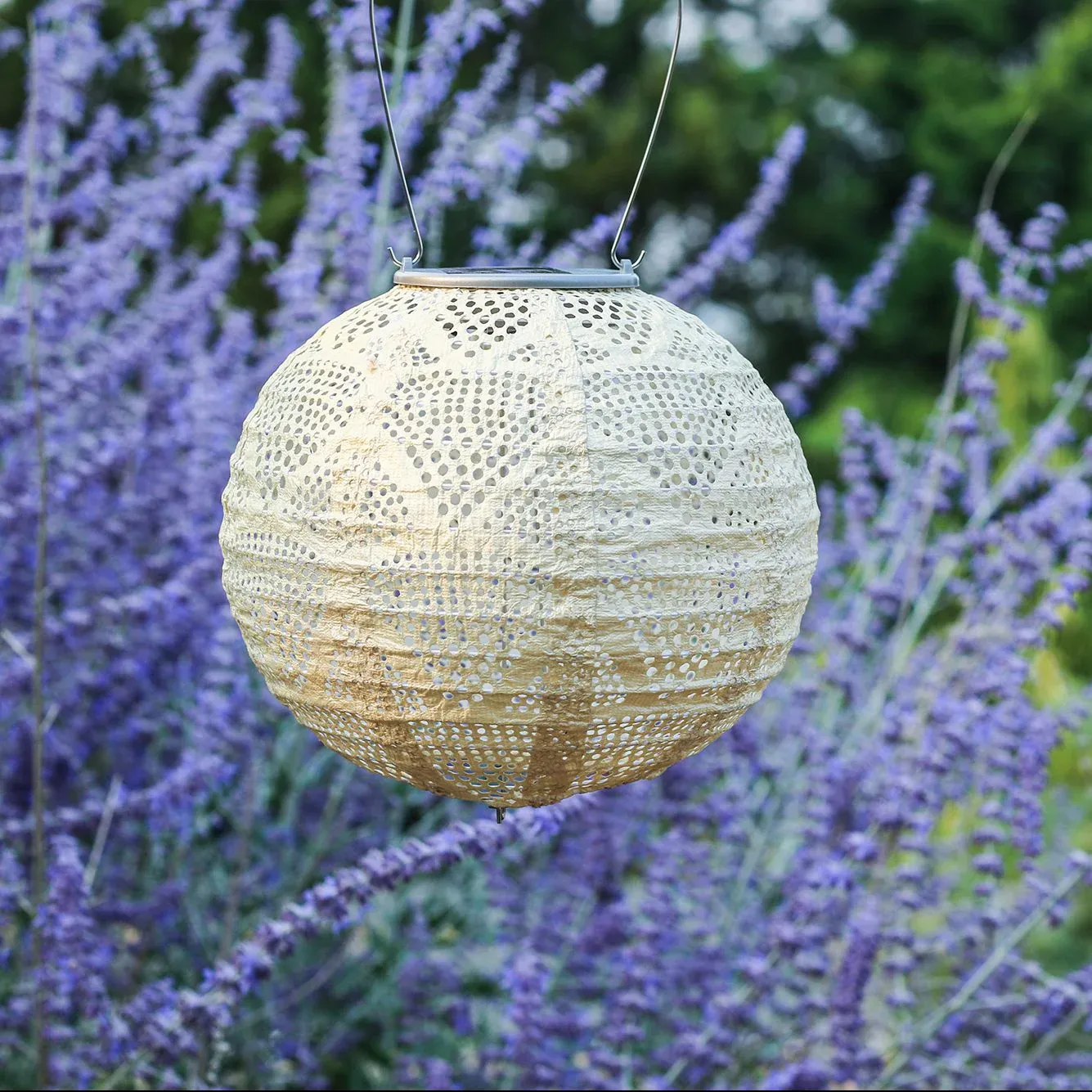 Soji Stella Globe 8" Solar Lantern , Color: Pearl