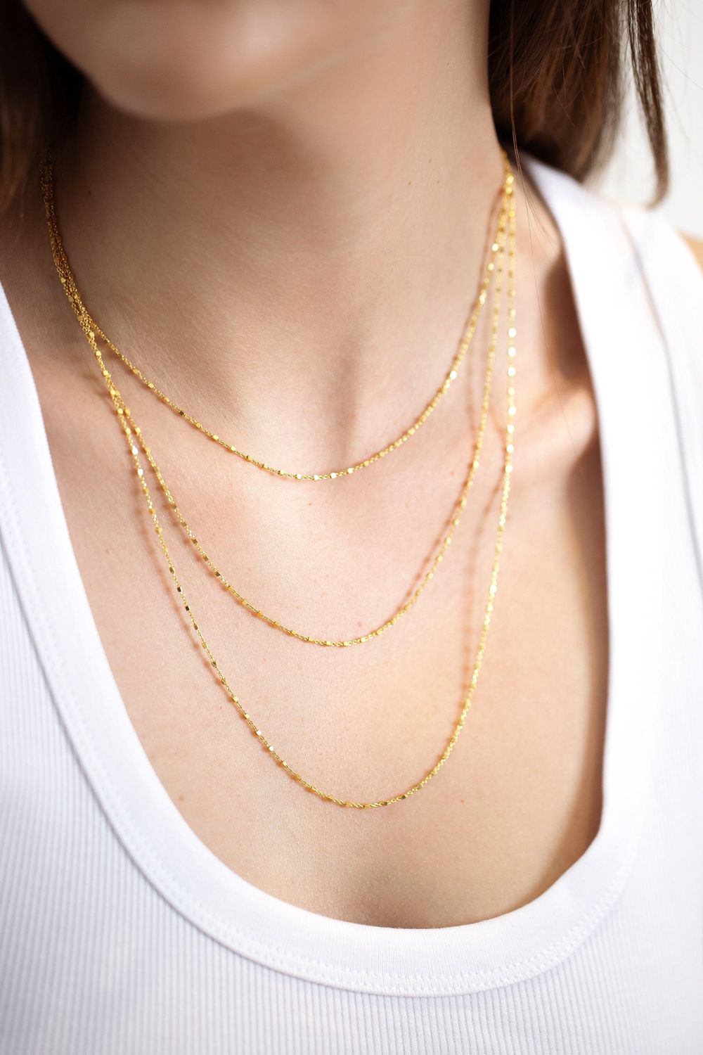 Capri Crew Necklace, Color: 18K Yellow Gold Vermeil