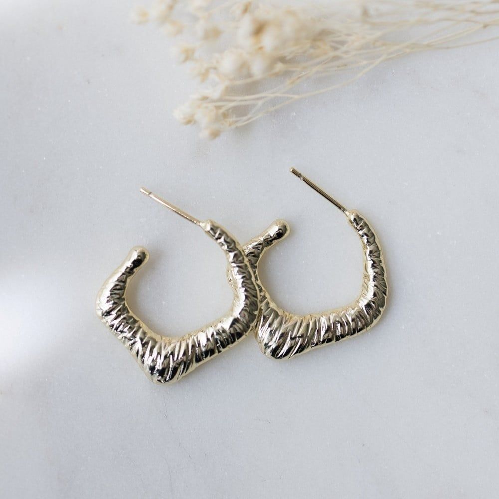 Zin Hoops, Color: Gold