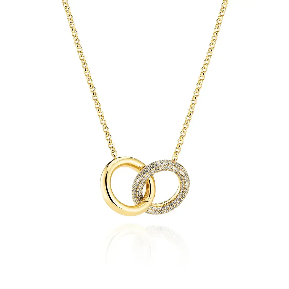 Carrara Due Grande Necklace , Color: 18k Gold Plated