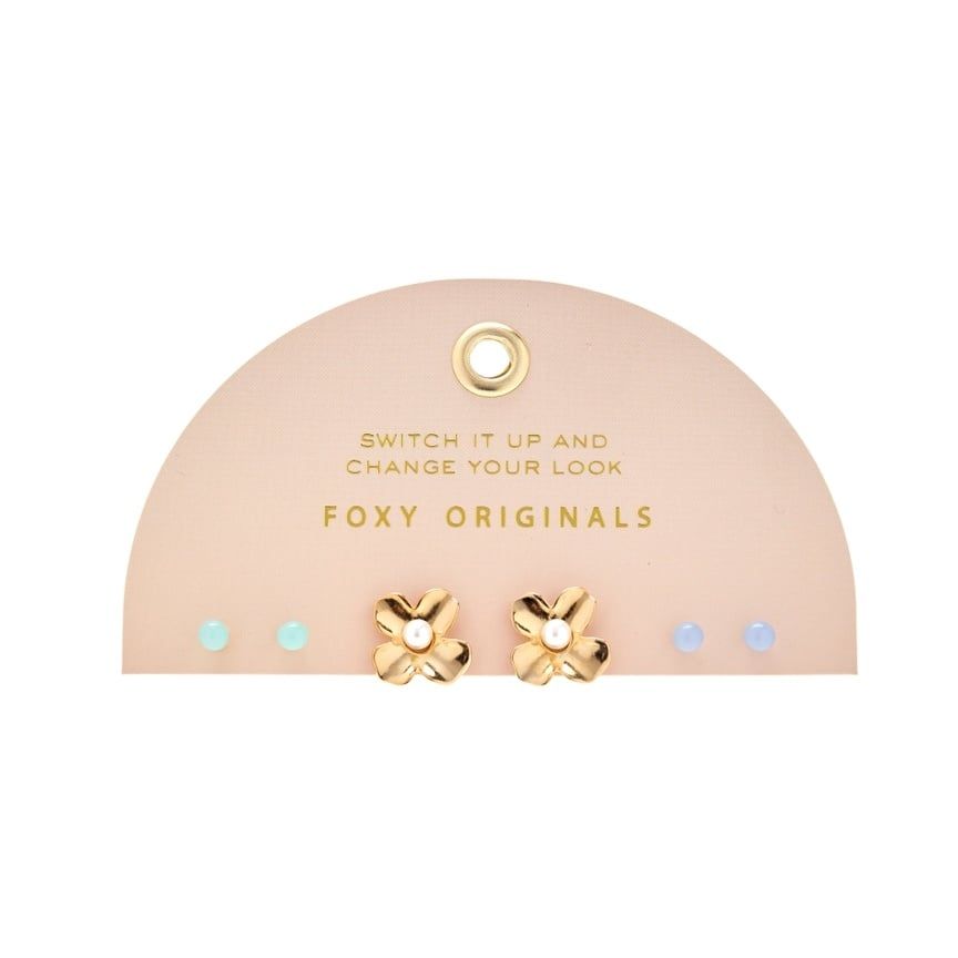 Flower Mix &amp; Match Earring Set, Color: Gold