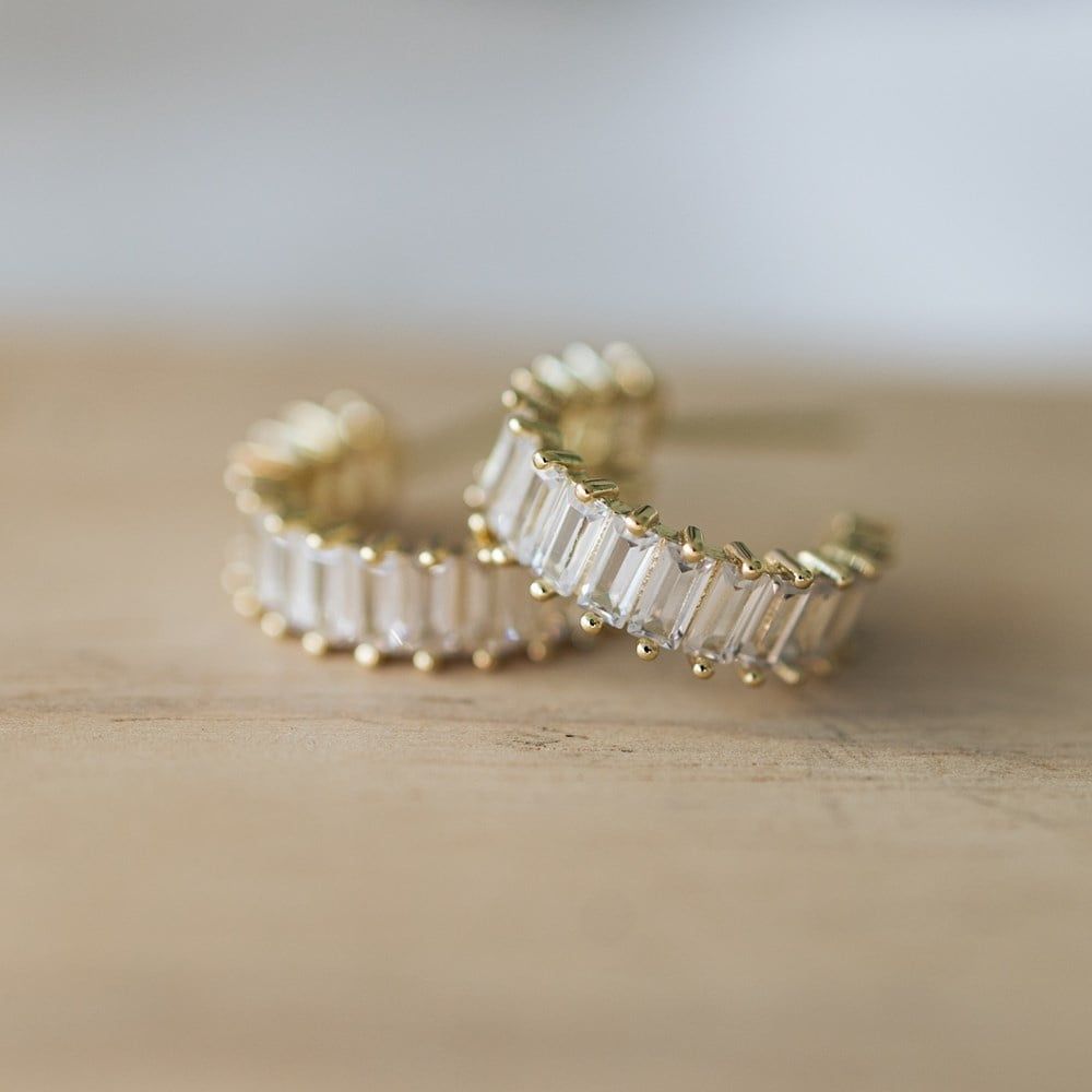 Chara Clear Hoops, Color: Gold