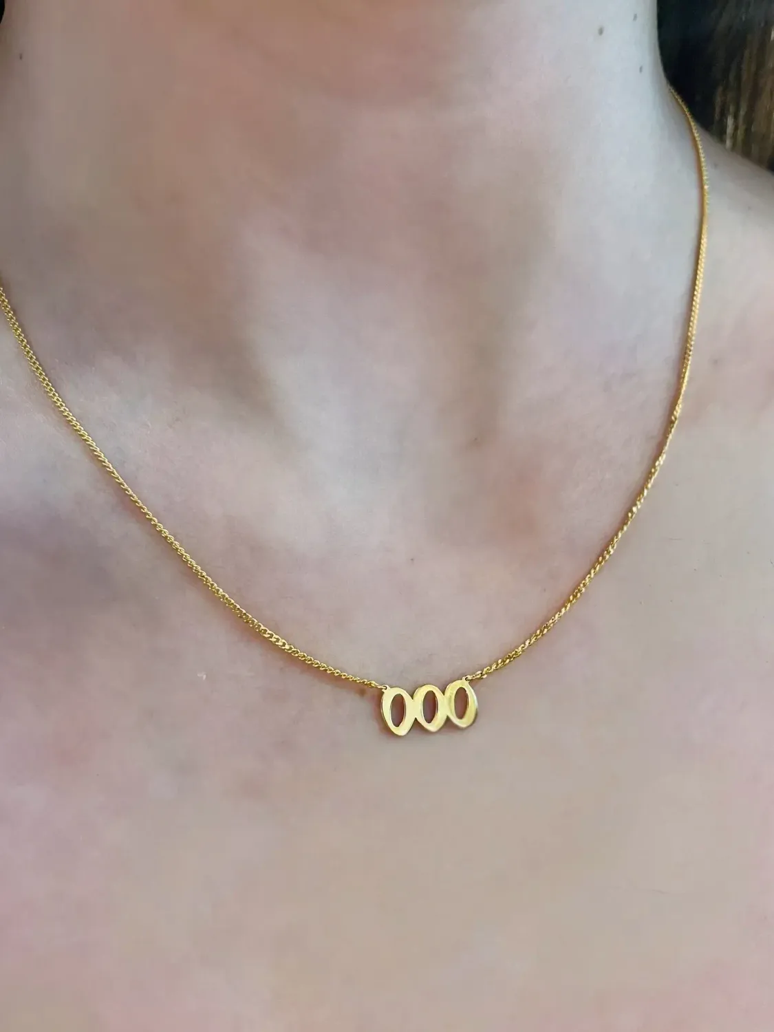 Angel Number Necklace, Text: 000