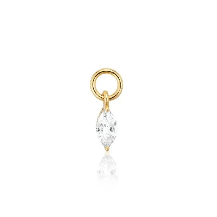 Hoop Charm Occhio, Color: 18k Gold Plated