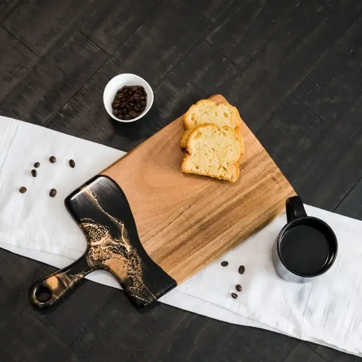 Charcuterie Board 8" X 16", Color: Black Ember